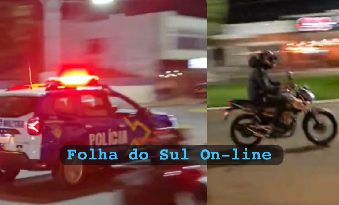 Ignorando ordens da PM e com pessoa na garupa, rapaz protagoniza fuga com moto “envenenada” em avenida de Vilhena