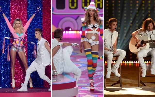 Saidinho, Justin Bieber pede telefone de tops no desfile da Victoria`s Secret
