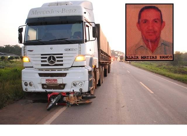 Motociclista é atropelado por carreta na BR 364 e morre em Vilhena