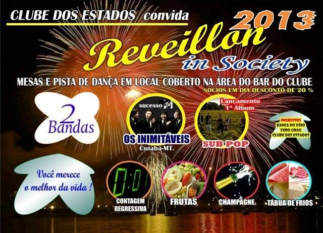 Mesa de frutas, champagne e três bandas: é o reveillon do Clube dos Estados