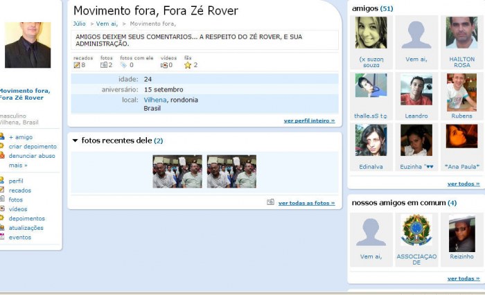 MOVIMENTO "FORA ROVER" CHEGA À INTERNET