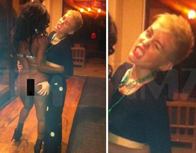 Saidinha, Miley Cyrus aperta bumbum de stripper em festa de aniversário