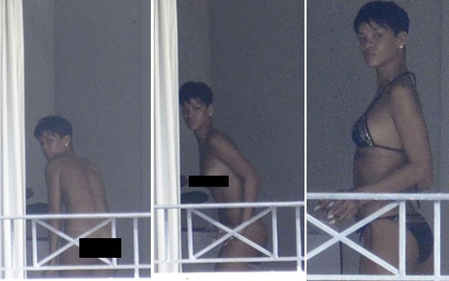 Rihanna se descuida e é fotografada sem roupa em Barbados