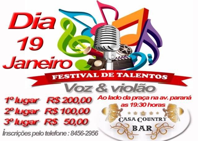Festival de talentos dará prêmios para os três primeiros colocados
