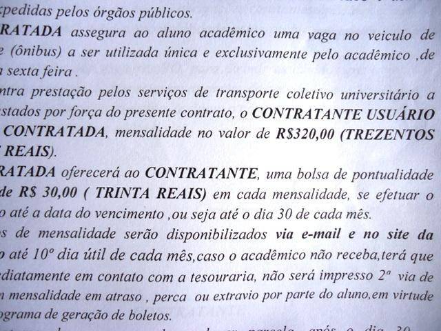 Aumenta a mensalidade de transporte para acadêmicos em cidades do Cone Sul