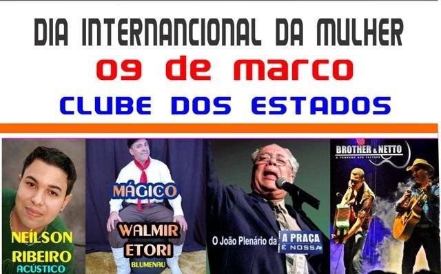 Em Vilhena, Dia da Mulher será comemorado com shows de música, mágica e humor
