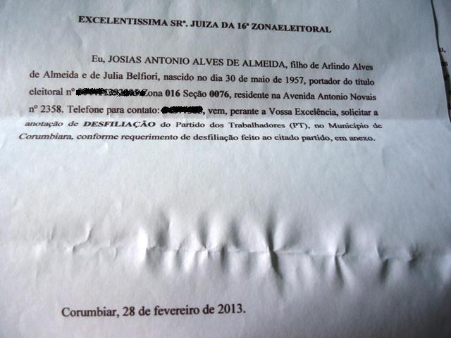 Exclusivo: grupo de militantes pede desfiliação coletiva do PT em Corumbiara