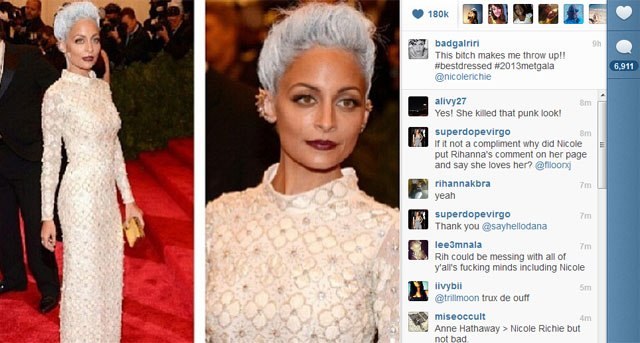 Rihanna elogia look de Nicole Richie: "Essa vadia me faz vomitar"