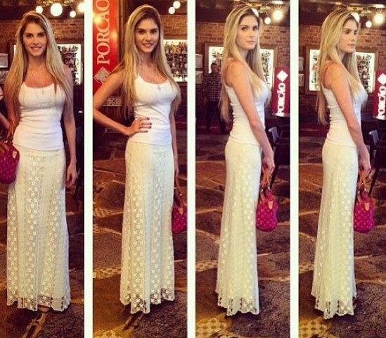 Bárbara Evans posta foto e diz: "Magra, loura e feliz"