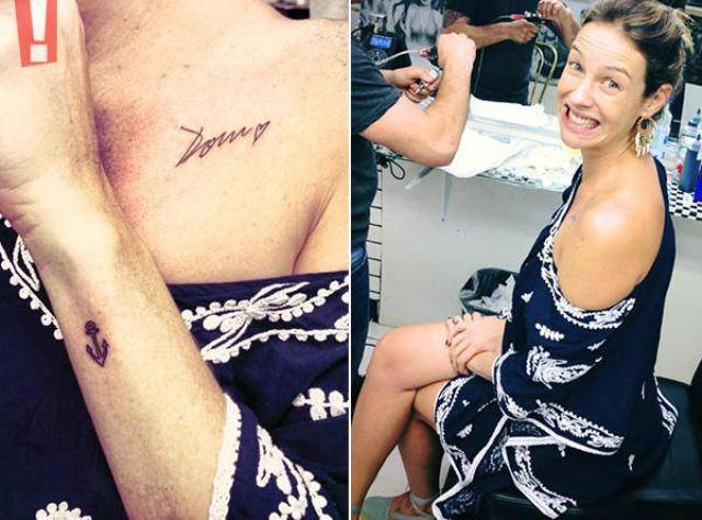 Luana Piovani faz tatuagens em homenagem ao marido e ao filho