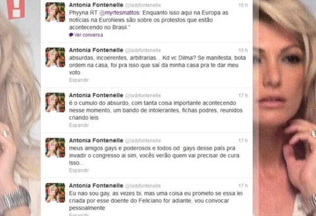  Antonia Fontenelle se revolta com "cura gay" e diz ser bissexual: "Às vezes"