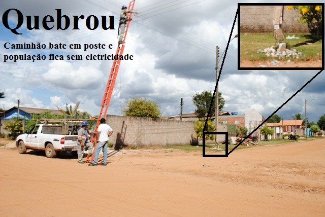 Parte do Cristo Rei fica sem eletricidade após caminhão bater em poste