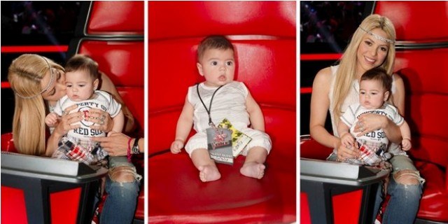 Filho de Shakira vai aos estúdios do "The Voice" e ganha chamego da mãe