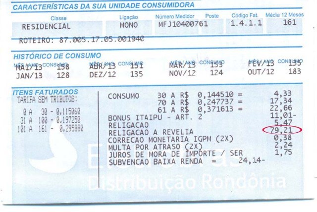 Vilhena: servidora ameaça ir à justiça contra “multa de religação” da Eletrobrás