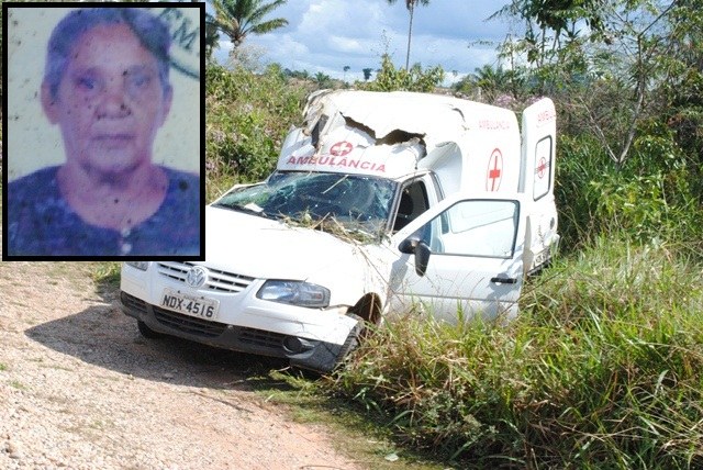 Ambulância capota e mata idosa que viria fazer tratamento médico em Vilhena
