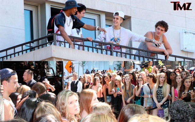 Justin Bieber cospe novamente; fãs podem ter sido alvo
