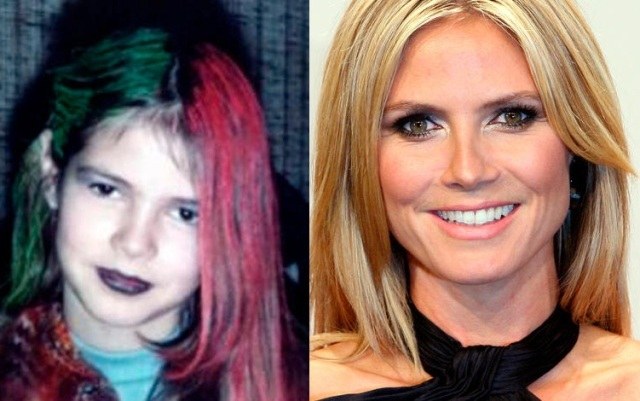 Irreconhecível! Heidi Klum mostra foto com cabelo verde e rosa