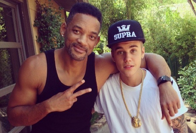Justin Bieber se encontra com Will Smith e posta foto: "Meu tio"