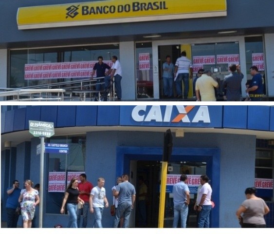 Bancários da Caixa Econômica e Banco do Brasil de Vilhena aderem à greve 