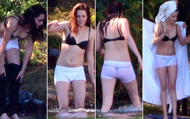 Ops! Kristen Stewart deixa calcinha à mostra ao filmar de cueca
