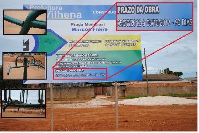 Vilhena: praça do Marcos Freire está tomada pelo mato e pela na escuridão 