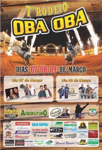 Com shows regionais, 7ª Edição do Rodeio Oba Oba vai de 7 a 9 de março