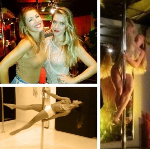 Monique Alfradique sua a camisa em aula de pole dance para novo papel