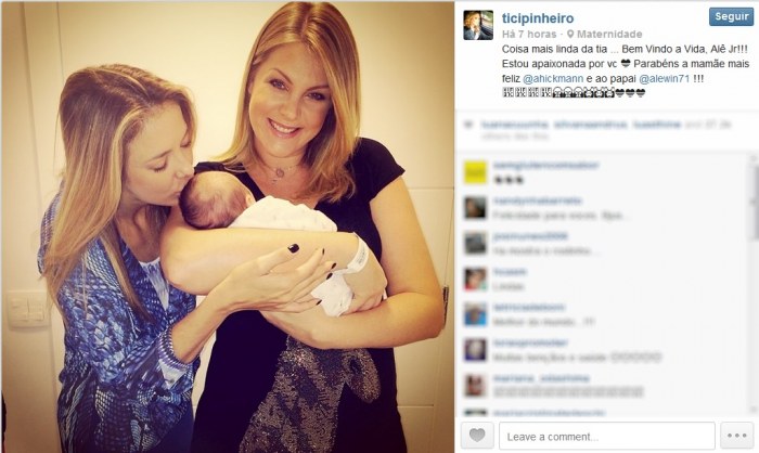 Amigas sempre! Tici visita Ana na maternidade e conhece o ursinho Alexandre