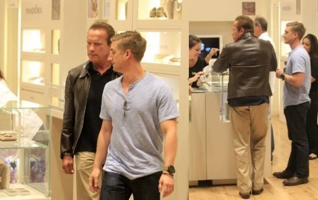 Arnold Schwarzenegger vai às compras no Rio de Janeiro
