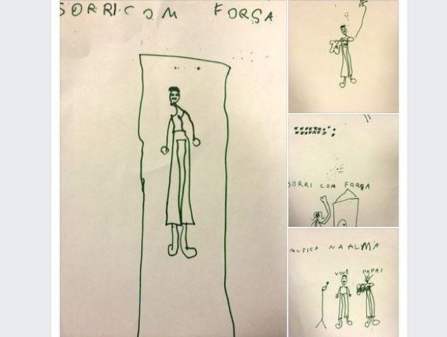 Jairzinho agradece mensagens e mostra desenho feito pela filha