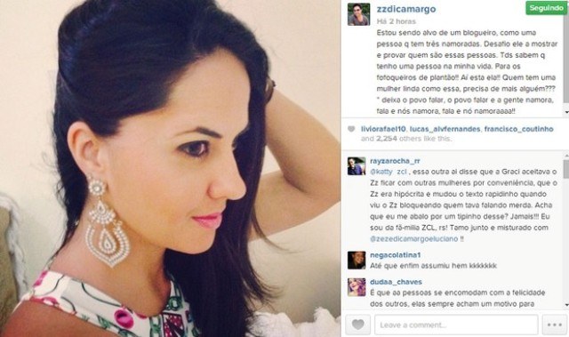 Zezé Di Camargo assume namoro com Graciele Lacerda