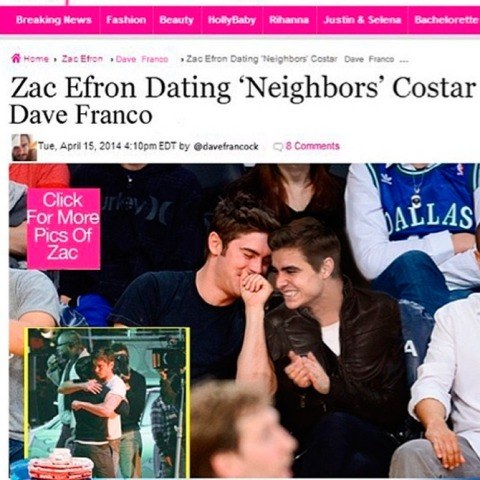 James Franco parabeniza namoro de seu irmão Dave com Zac Efron