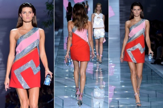 Isabelli Fontana desfila em Milão com direito a Heidi Klum na plateia