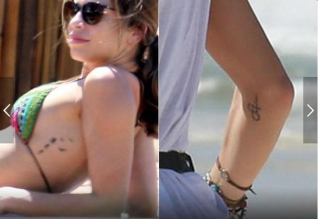  Grazi Massafera exibe novas tatuagens em dia de praia