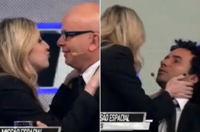 Depois da traição de Adnet, Dani Calabresa "se vinga" e beija Marco Luque na TV