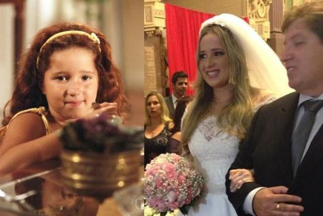 Ex-atriz mirim Ingrid Fridman se casa com véu de 6 metros
