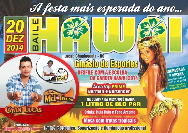 Com desfile de garotas, Chupinguaia sedia segunda edição de Baile do Hawai