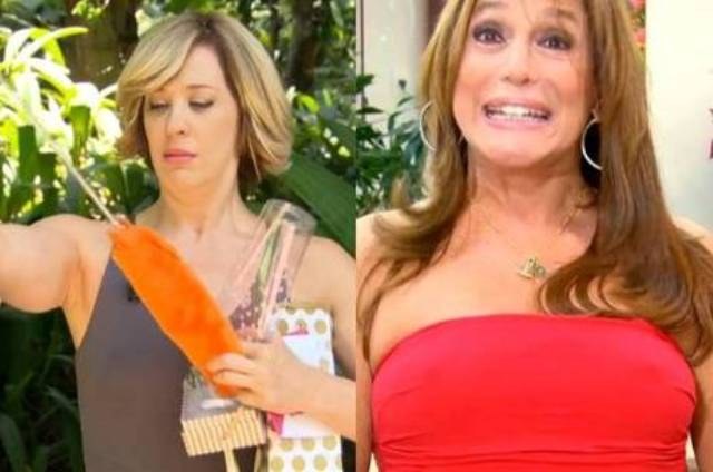 Claudia Raia não gosta de ganhar guarda-chuva de Susana Vieira em amigo oculto 