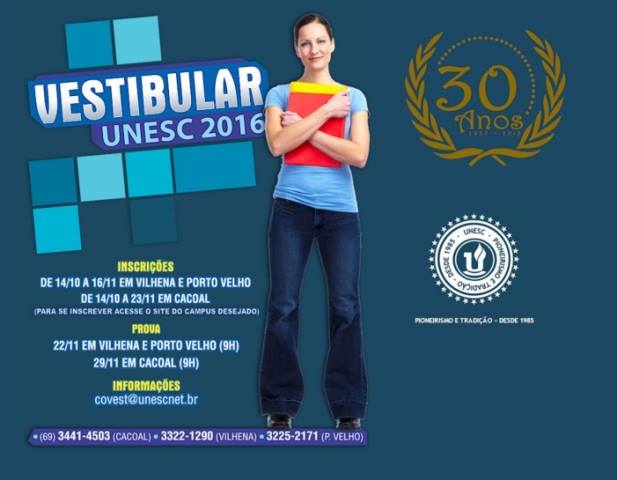 Faculdade Unesc abre inscrições para novas turmas em 27 cursos nos três campi