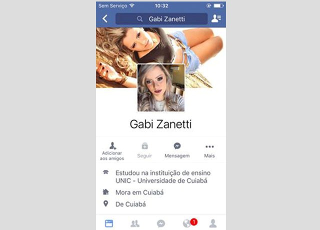 Fotos de modelo vilhenense são usadas em perfil “fake” do Facebook em Cuiabá