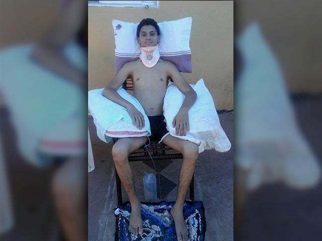 Tetraplégico após acidente em Cerejeiras, rapaz internado no MT pede ajuda