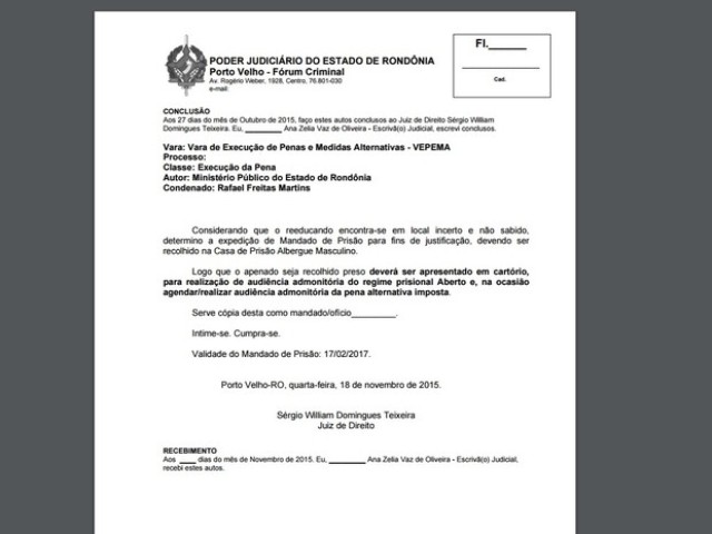 Prisão de rapaz em Vilhena repercute no país; erro de digitação provocou injustiça