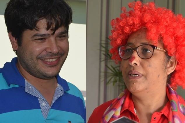 Vilhena: com fantasia de palhaço, sindicalista cobra pagamento dos salários da saúde