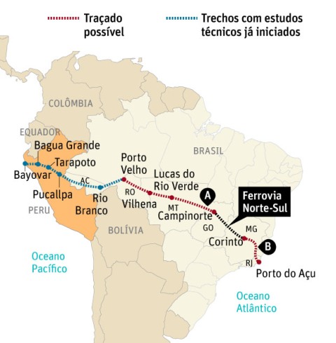 Estudo mostra viabilidade de ferrovia que passará por Vilhena a caminho do Pacífico