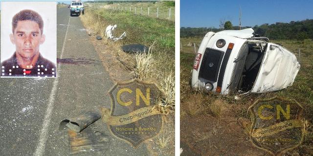 Buraco na pista provoca acidente e transportador de alunos morre na zona rural de Chupinguaia