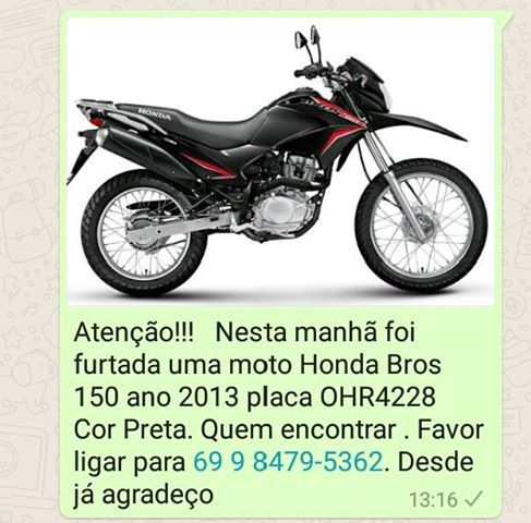 Furtos de motos voltam a atormentar Cerejeiras; três foram levadas em uma semana
