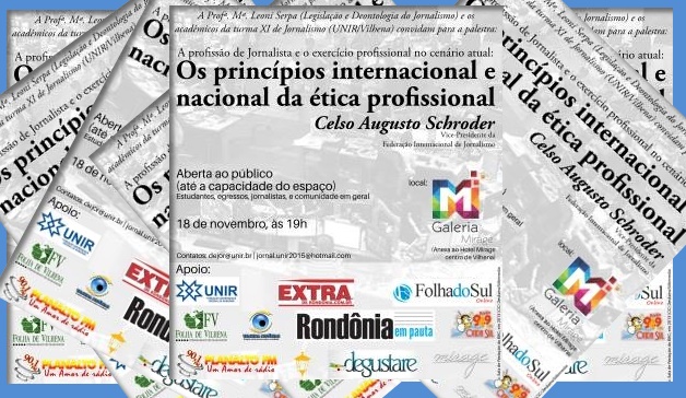 Vice-presidente da Federação Internacional dos Jornalistas ministra palestra em Vilhena nesta sexta-feira