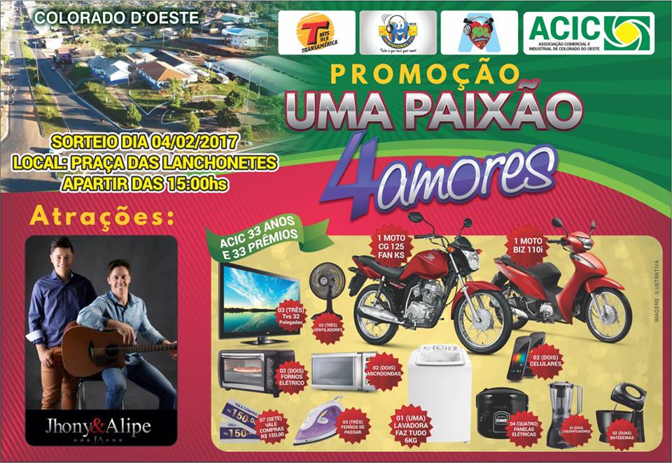 Com show musical, Associação comercial de Colorado sorteia prêmios de promoção neste sábado