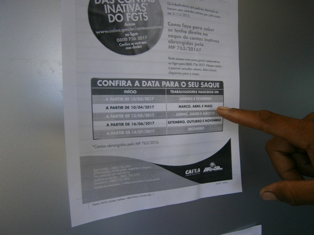 No primeiro dia de liberação, trabalhadores começam a sacar FGTS inativo em Cerejeiras