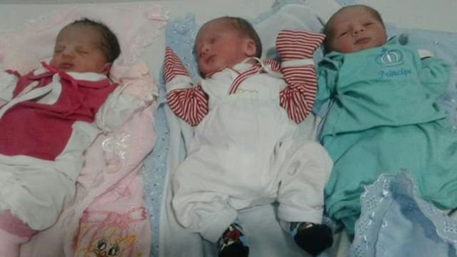 Casal de Cerejeiras com 6 filhas “tenta” menino e nascem trigêmeos em hospital de Porto Velho